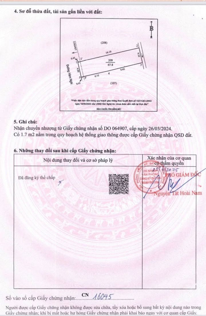 Nhà cấp 4 mặt đường Hàm Nghi, Phường Hưng Dũng, 68m² giá 4.2 tỷ - Vị trí đẹp, kinh doanh tốt!