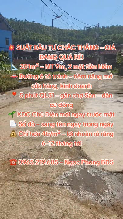 Đất 2 mặt tiền Chu Điện Lục Nam 201m² giá 804 triệu - Sổ đỏ chính chủ ngay!