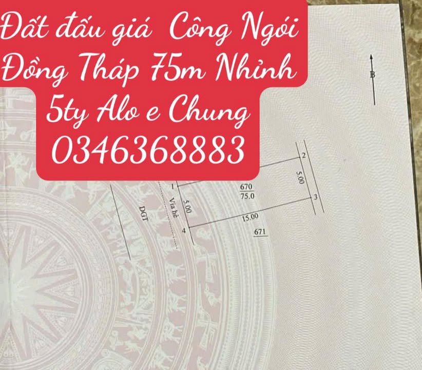 Lô đất đẹp 75m² tại Cổng Ngói, Đan Phượng - Giá chỉ 5 tỷ!