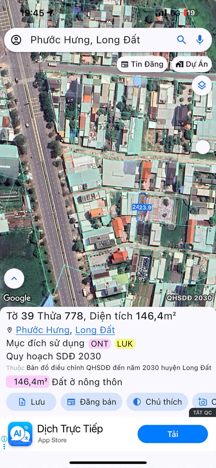 Đất nền Phước Hưng 144m² giá 1.95 tỷ - Chính chủ bán gấp!