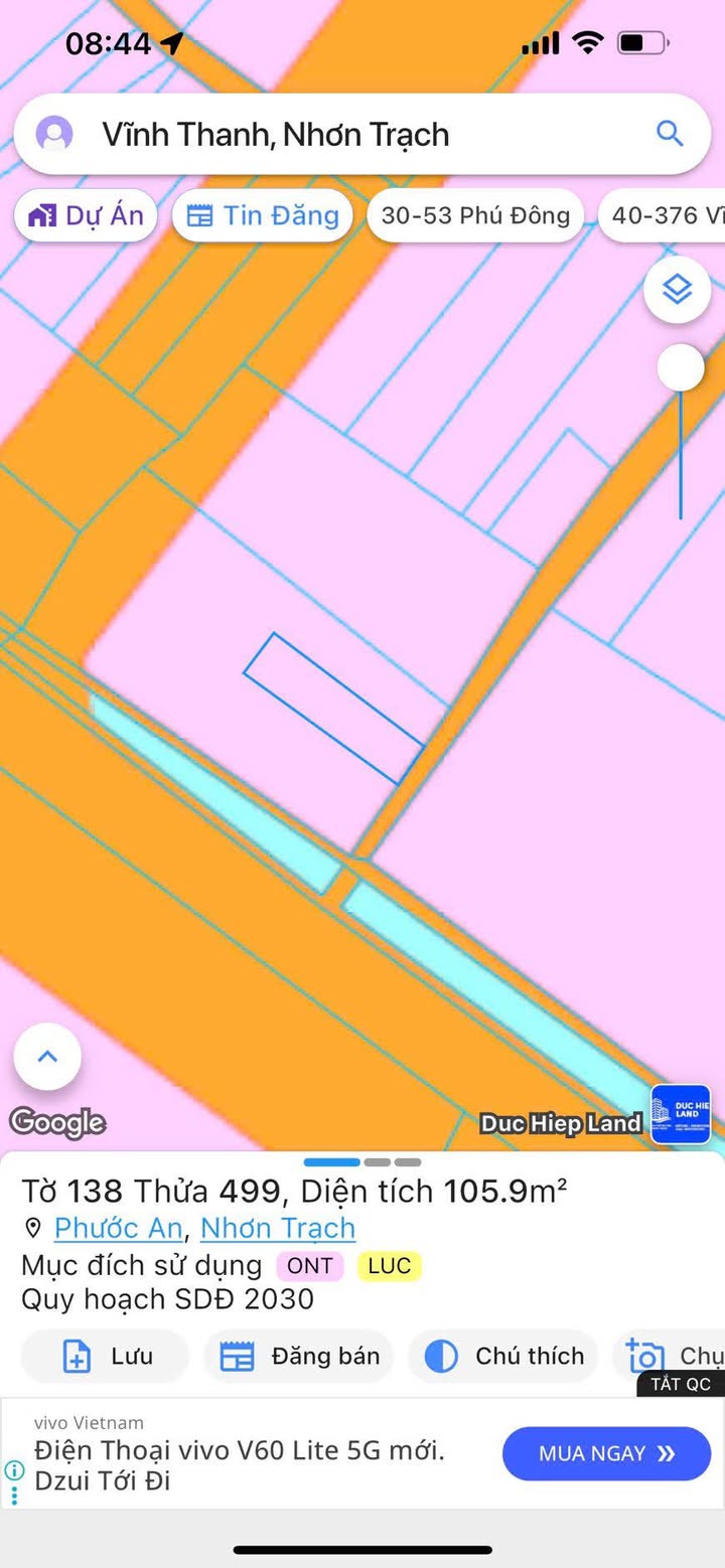 Đất thổ cư 90m² đường Hùng Vương, xã Vĩnh Thanh - Giá chỉ 1.75 tỷ