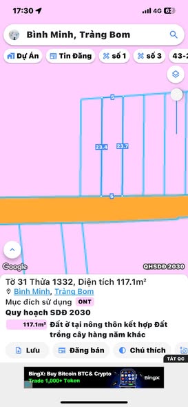 Đất nền Bình Minh, Trảng Bom 117m² chỉ 1 tỷ - Sổ đỏ chính chủ, đầu tư sinh lời!