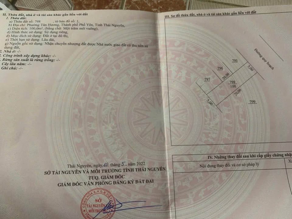 Đất nền khu đô thị Tân Tiến, Tân Hương, Phổ Yên - 100m² giá chỉ 1.8 tỷ - Cắt lỗ nhanh chóng!