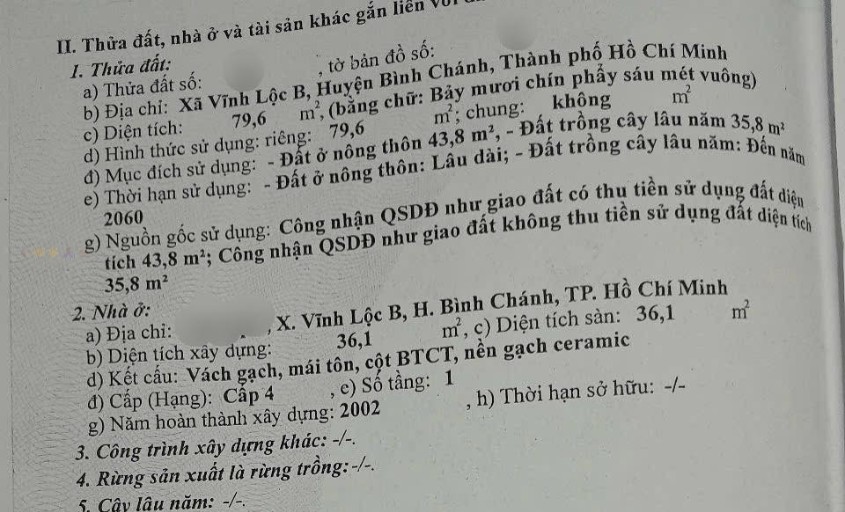 Đất thổ cư Vĩnh Lộc B, Bình Chánh 80m² giá chỉ 4 tỷ - Đầu tư sinh lời ngay!