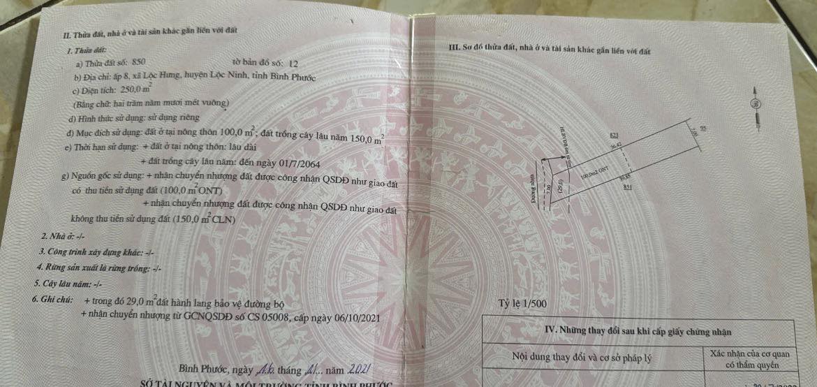 Đất nền Lộc Hưng, Lộc Ninh 273m² giá thỏa thuận - Đường nhựa gần QL13