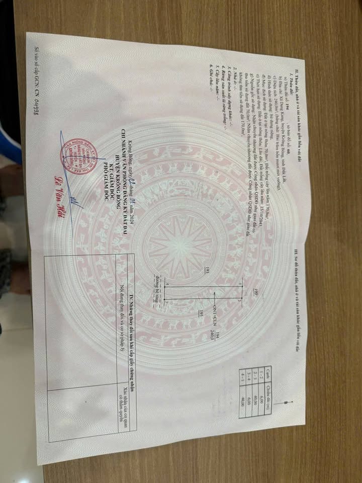 Đất nền Dang Kang Krông Bông 240m² giá 350 triệu - Sổ đỏ chính chủ!