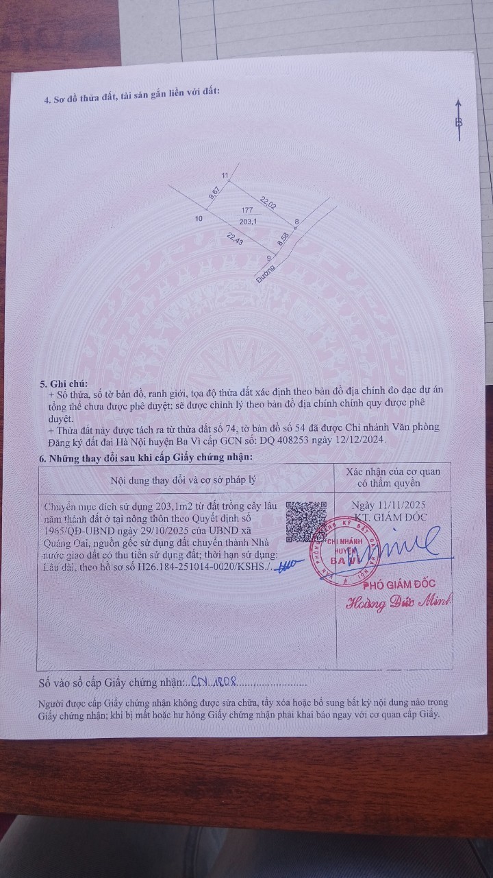 Đất thổ cư xã Thụy An, huyện Ba Vì 203m² giá 1 tỷ - Cơ hội vàng cho nhà đầu tư!