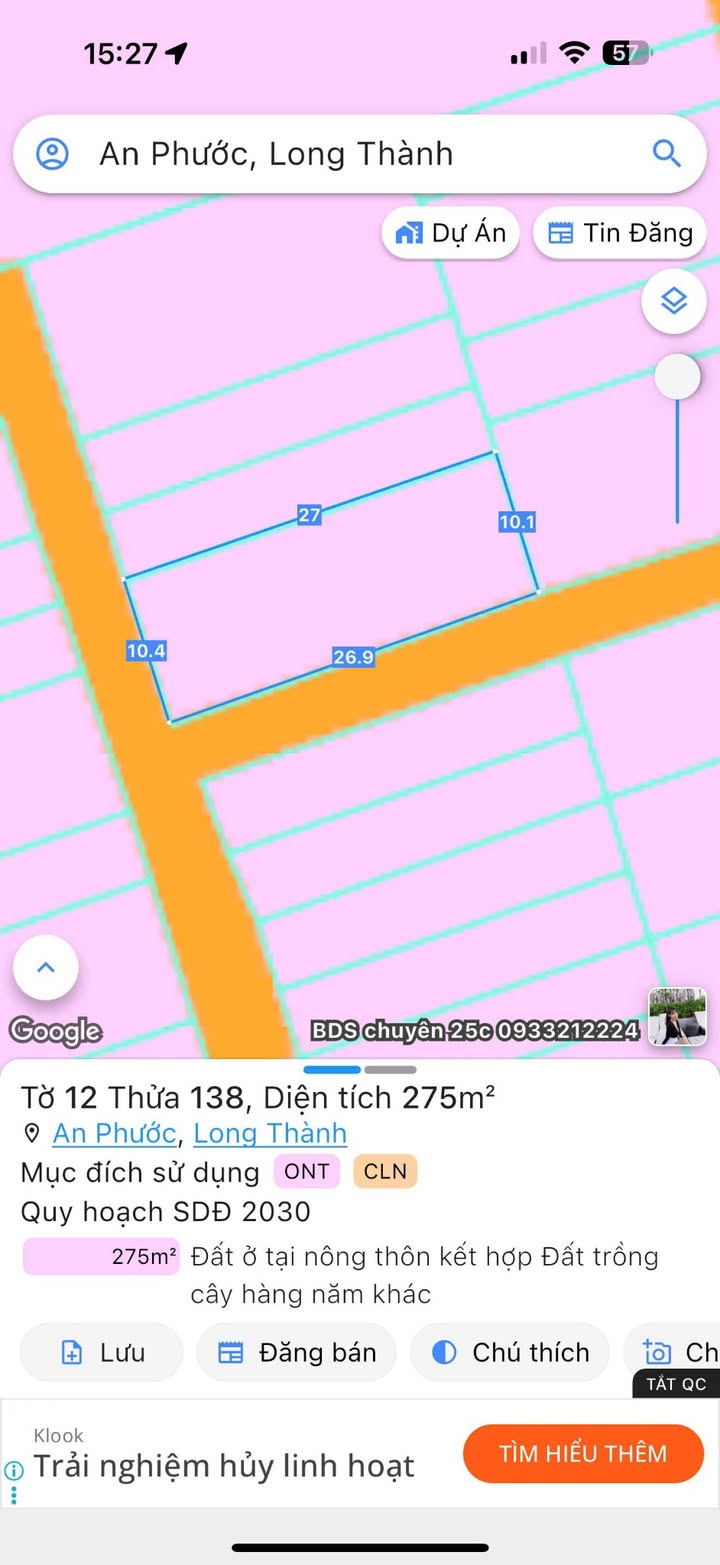 Đất nền 135m² tại ấp 8, An Phước - Sổ đỏ chính chủ chỉ 1.5 tỷ!