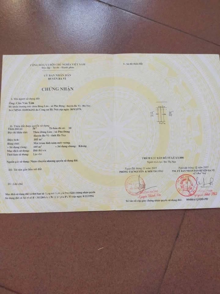 Đất thổ cư Vạn Thắng, Ba Vì 105m² giá 5 tỷ - Cơ hội đầu tư hiếm có!