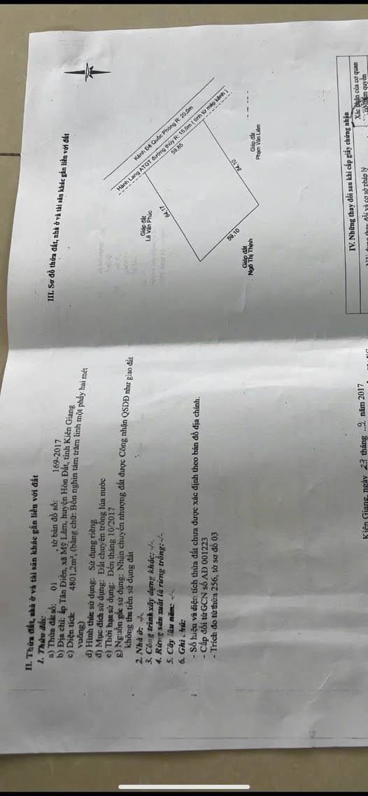 Đất thổ cư 4,8 công mặt tiền đường Đê Quốc Phòng, Rạch Giá - Đầu tư sinh lời 1,8 tỷ
