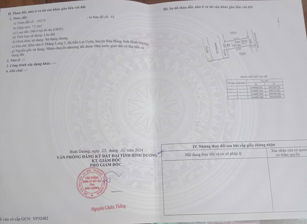 Đất nền KDC Thăng Long Bàu Bàng 75m² giá 1 tỷ - Đầu tư sinh lời nhanh chóng!