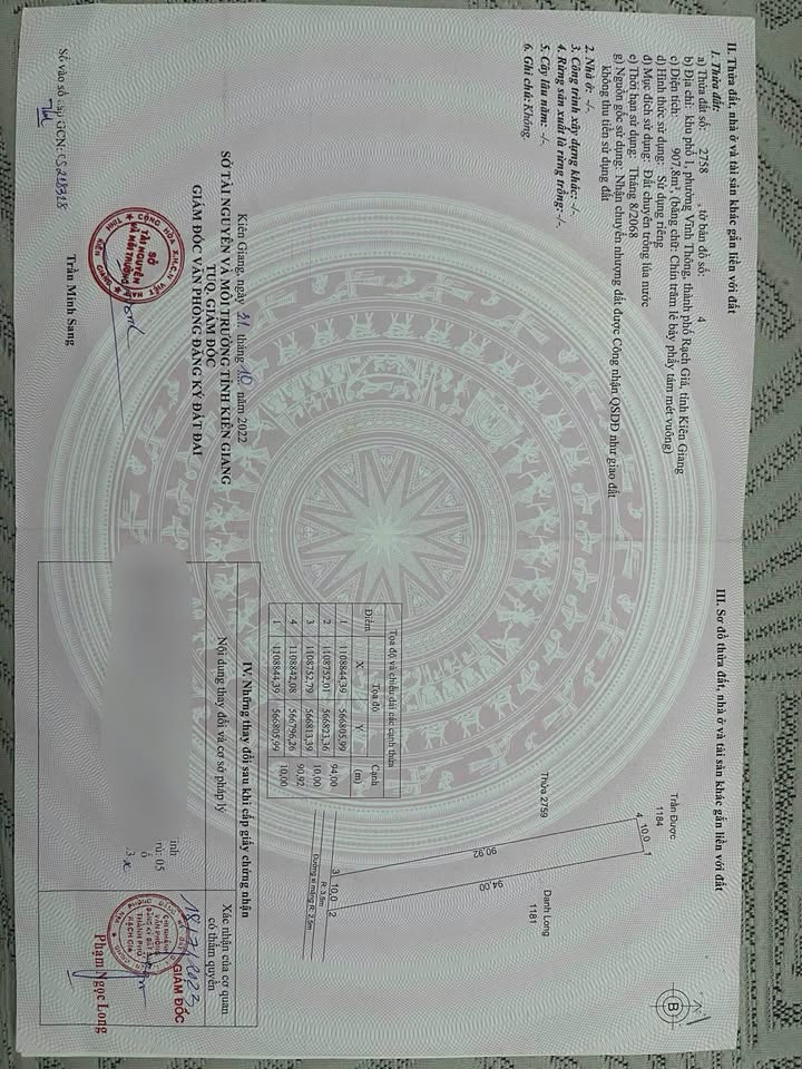 Đất nền Kênh Dẫy Ốc, Vĩnh Thông, 940m² giá 1.09 tỷ - Đường xe hơi vào thoải mái!