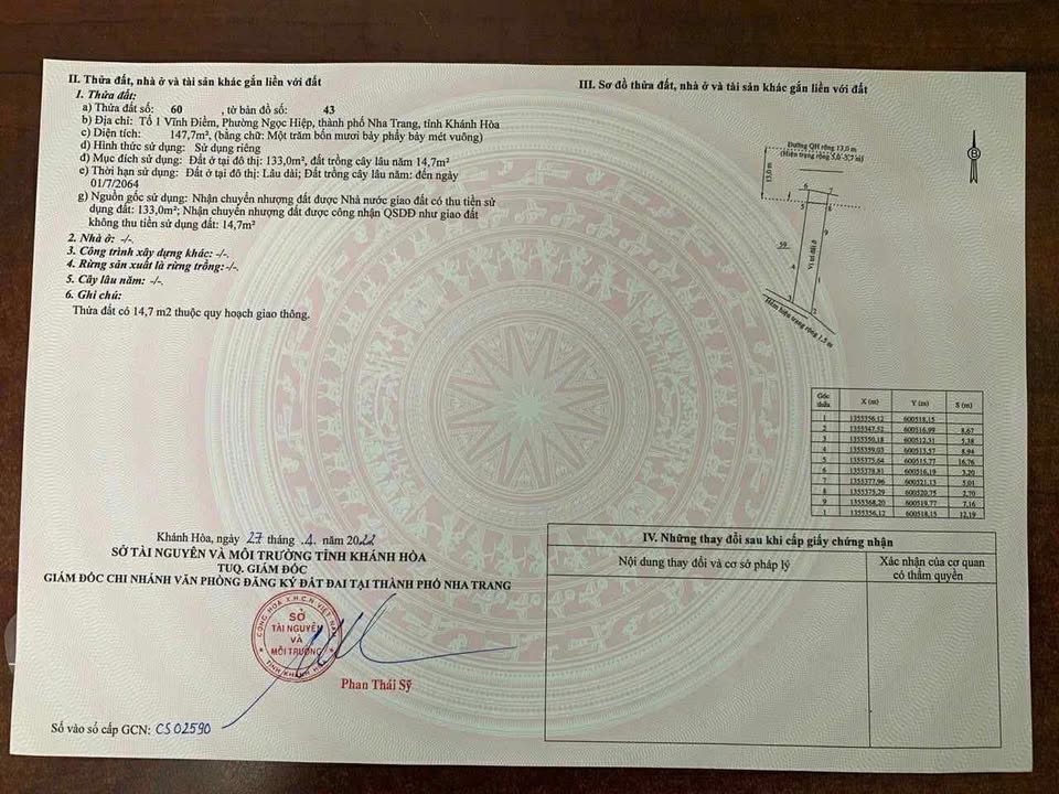 Đất thổ cư hẻm 24 Ngọc Hiệp Nha Trang 133m² giá 4.3 tỷ - Cơ hội đầu tư tuyệt vời!