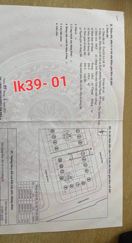 Đất dự án Km8 Quang Hanh Cẩm Phả 108m² - Lô góc đẹp, giá tốt chỉ 1.166 tỷ!