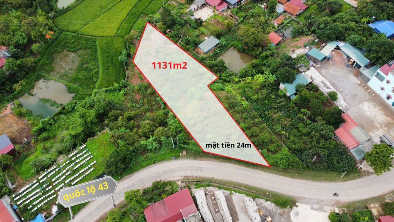 Đất mặt đường Quốc lộ 43 Mộc Châu 1131m² - Cơ hội đầu tư hiếm có!