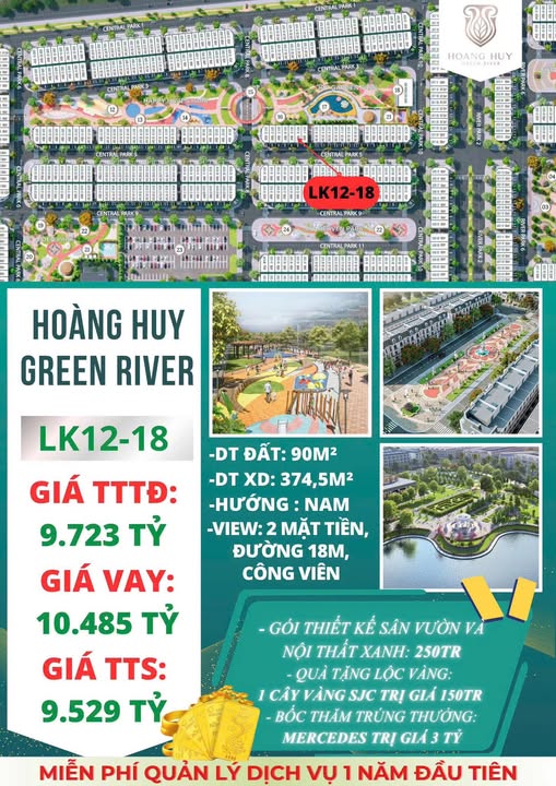 Shophouse Hoàng Huy Green River 90m² giá 9.5 tỷ - Vị trí đắc địa, kinh doanh sầm uất!