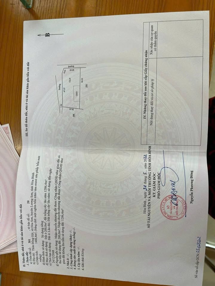 Bán lô đất góc tại Đồng Gội, Hòa Bình 1.487m² - Đầu tư sinh lời cực tốt!