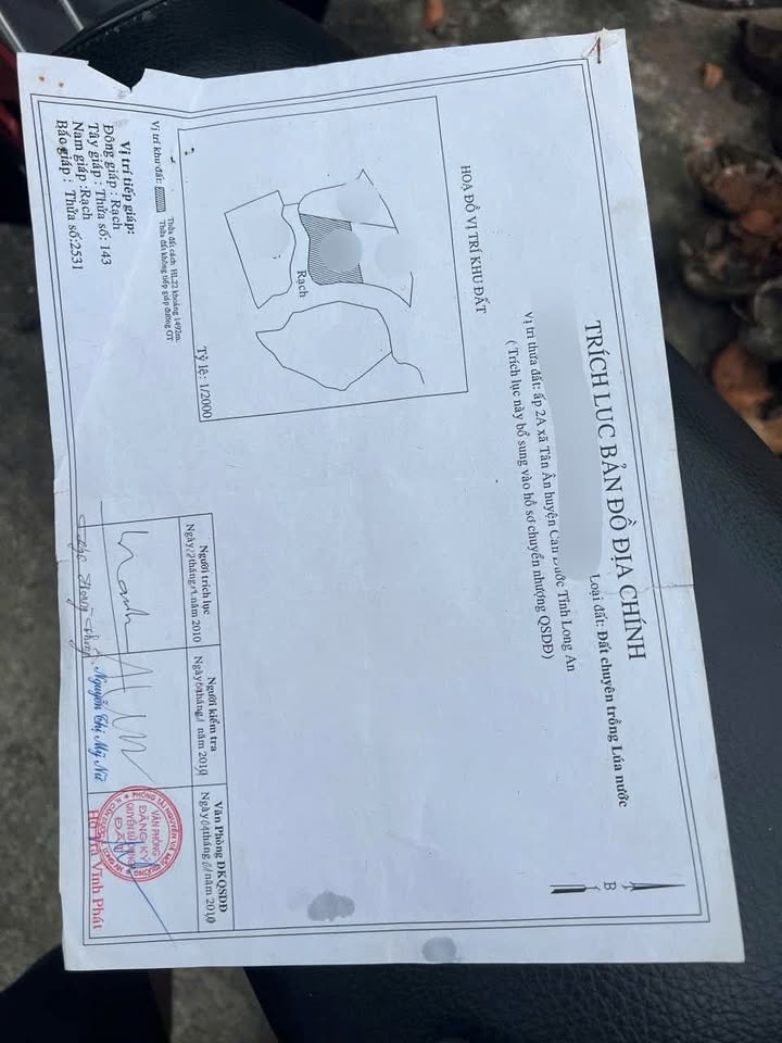 Đất lúa 1088m² xã Tân Ân Cần Đước giá 300 triệu - Cơ hội đầu tư hấp dẫn!