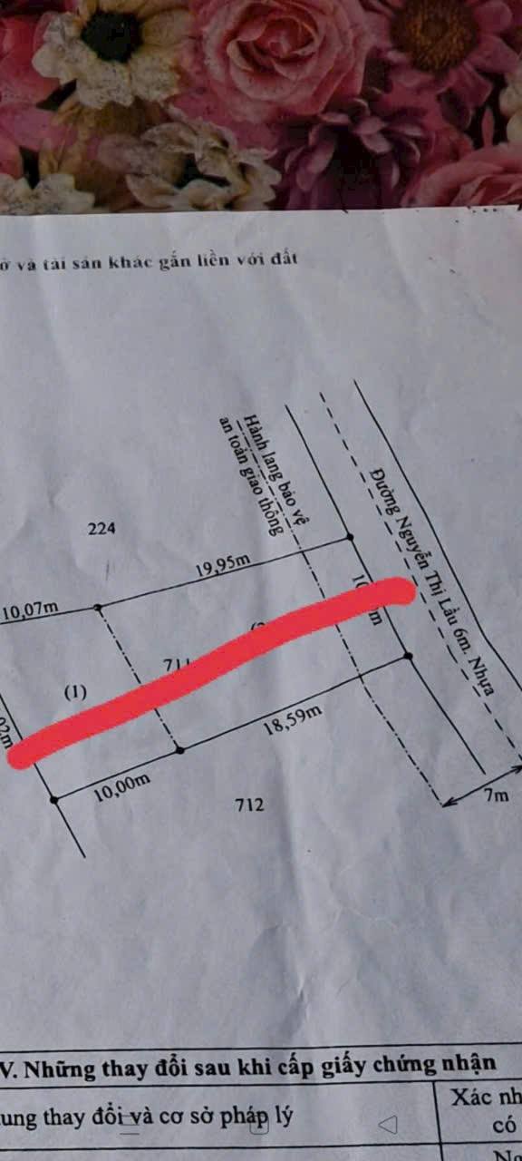 Đất thổ cư 150m² và 1500m² lúa tại đường Nguyễn Thị Lầu, Tân Trụ, Long An - Giá chỉ 1.25 tỷ