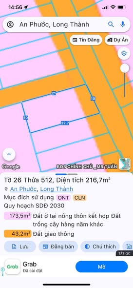 Đất nền góc 2 mặt tiền tại Ấp 7 An Phước, 210m² - Giá chỉ 2.1 tỷ, cơ hội đầu tư tốt!