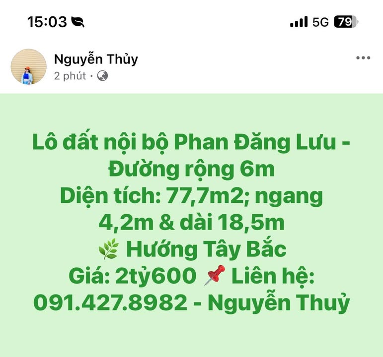 Đất nền khu dân cư Phan Đăng Lưu, Buôn Ma Thuột 77,7m² giá chỉ 2,6 tỷ - Đầu tư sinh lời ngay!
