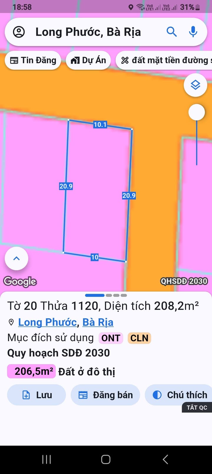 Đất nền lô góc 2 mặt tiền đường 79A, Long Phước, Bà Rịa 200m² giá 1.49 tỷ - Cơ hội đầu tư hấp dẫn!