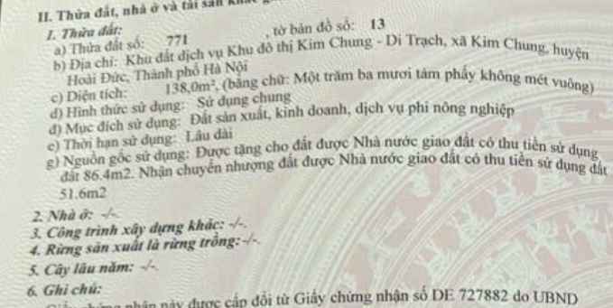 Đất dịch vụ Thăng Long 9, Hoài Đức 138m² - Giá đầu tư cực hấp dẫn!