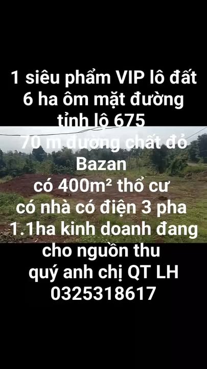 Đất nền 6ha xã Ia Pia, Chư Prông - Mặt đường tỉnh lộ 675, Giá thỏa thuận!