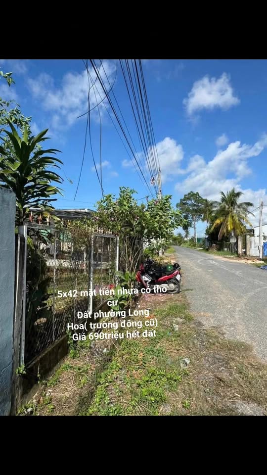 Đất thổ cư 210m² phường Long Hoa giá 690 triệu - Cơ hội đầu tư hấp dẫn!