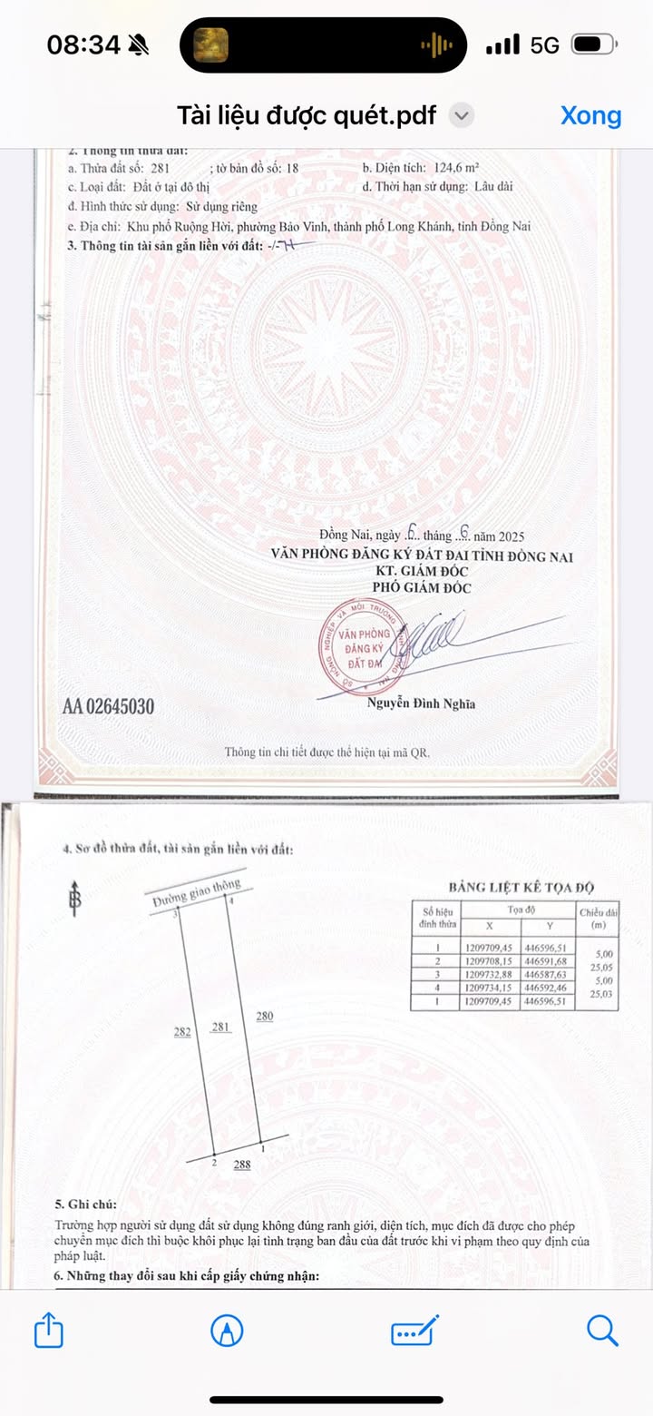 Đất nền phường Bảo Vinh Long Khánh 125m² giá 10 tỷ - Đầu tư sinh lời ngay!