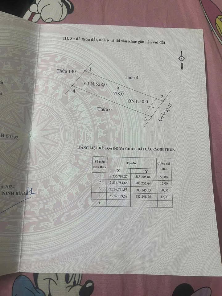 Đất thổ cư Thôn 3 - Phú Long - Nho Quan 578m² - Vị trí đẹp, thích hợp kinh doanh!