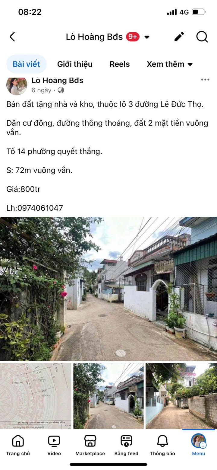 Đất và nhà tặng kèm tại đường Lê Đức Thọ, 72m² chỉ 800 triệu - Đầu tư sinh lời ngay!