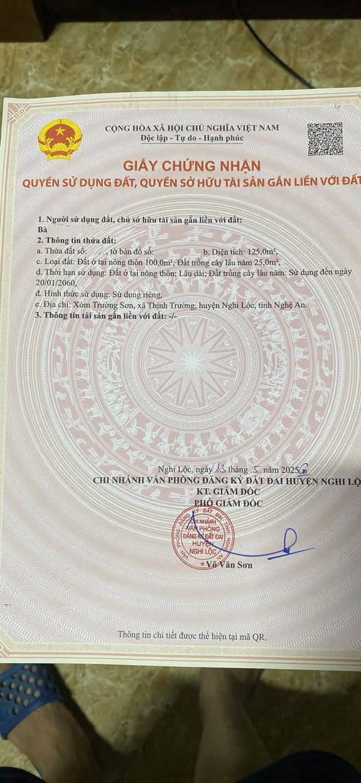 Đất nền góc 2 mặt tiền Nghi Trường 125m² giá 1.46 tỷ - Cơ hội đầu tư tuyệt vời!