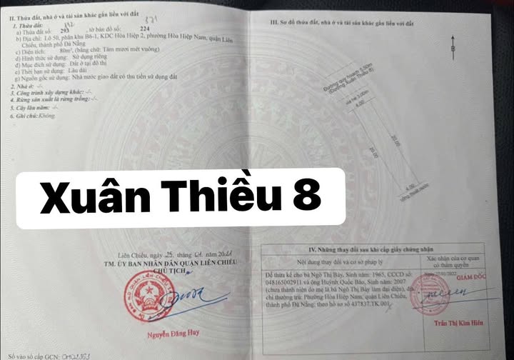 Nhà bán đường Xuân Thiều 8, phường Hải Vân, Đà Nẵng - Diện tích 80m², giá tốt!