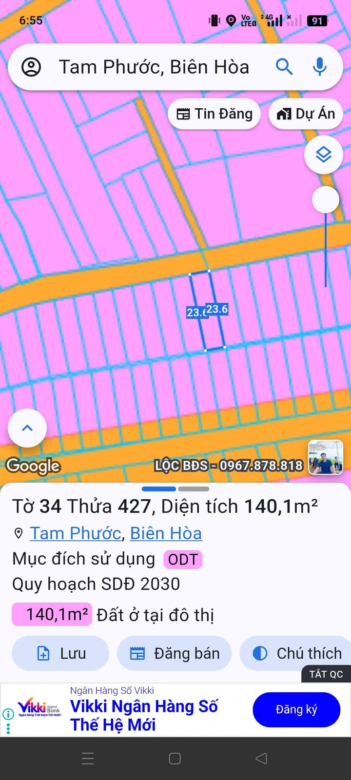Đất nền Khu gia đình LQ2, Tam Phước 138m² giá 1.6 tỷ - Cơ hội đầu tư tuyệt vời!