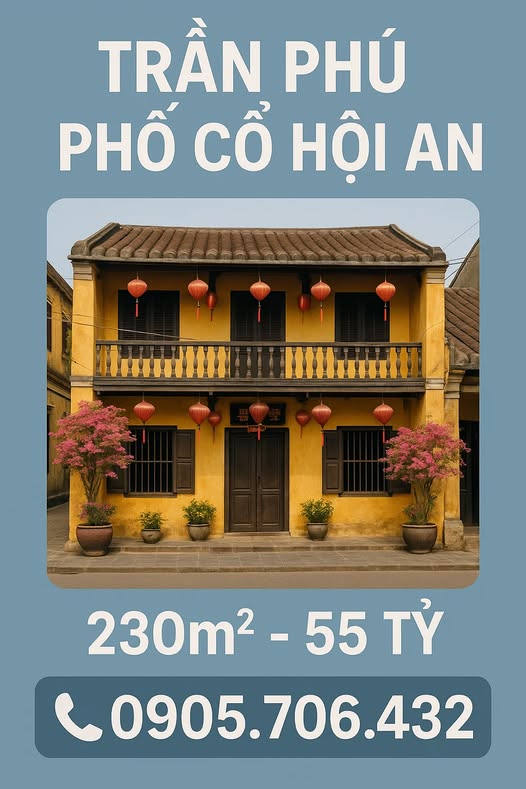 FrontHouse Trần Phú Hội An 230m² giá 55 tỷ - Đầu tư khôn ngoan với dòng tiền ổn định!