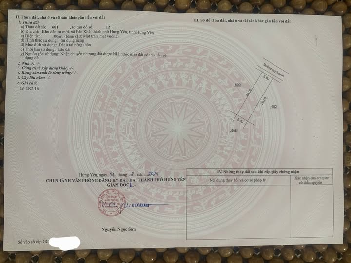 Đất nền Bảo Khê, Hưng Yên 100m² - Chính chủ, giá thỏa thuận hấp dẫn!