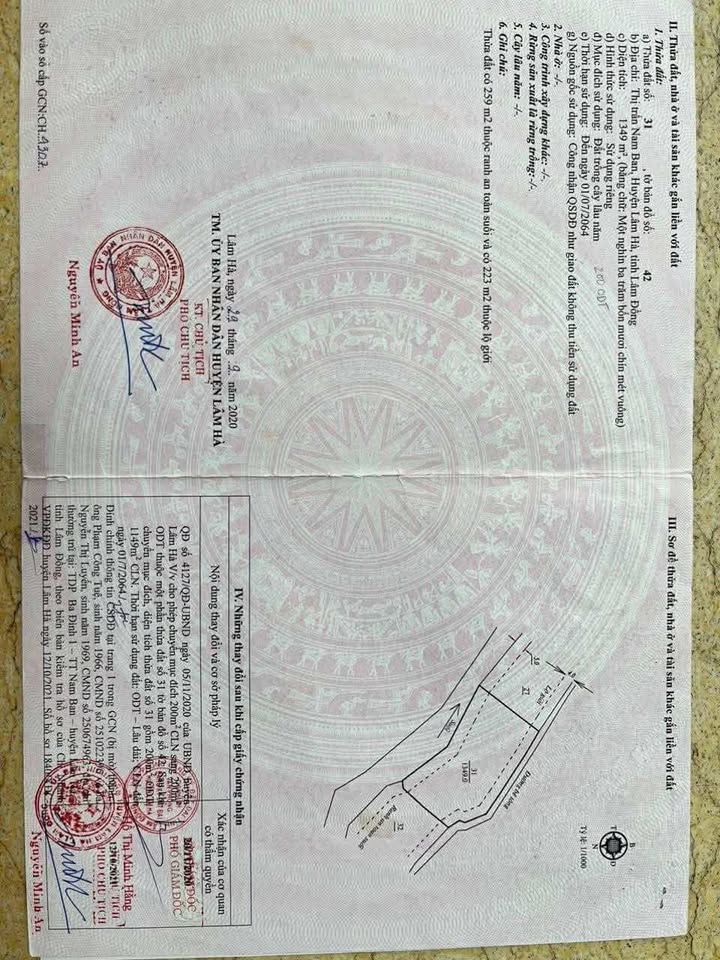 Đất nền thị trấn Nam Ban 1349m² giá chỉ 95 triệu/m - Cơ hội đầu tư lý tưởng!