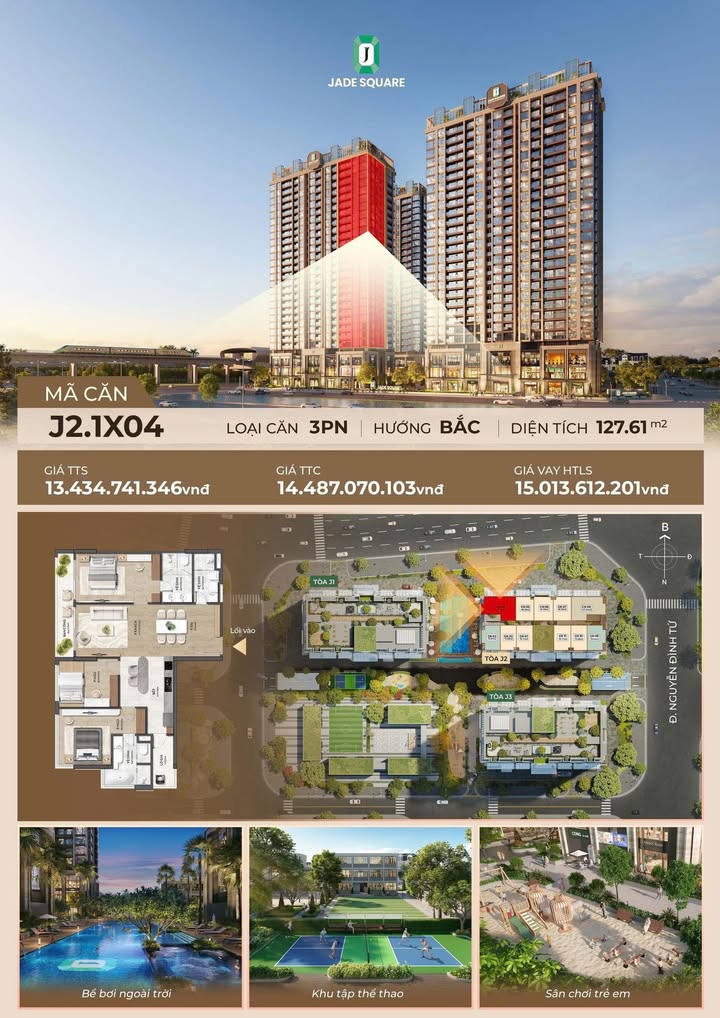 Căn hộ 3 phòng ngủ Ngoại Giao Đoàn 127m² giá 14.478 tỷ - View sông Hồng tuyệt đẹp!