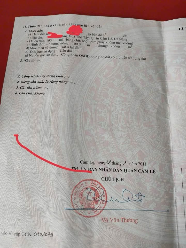 Lô đất Hòa Thọ Tây, Cẩm Lệ, Đà Nẵng 100m² giá 1.4 tỷ - Đầu tư sinh lời tốt!