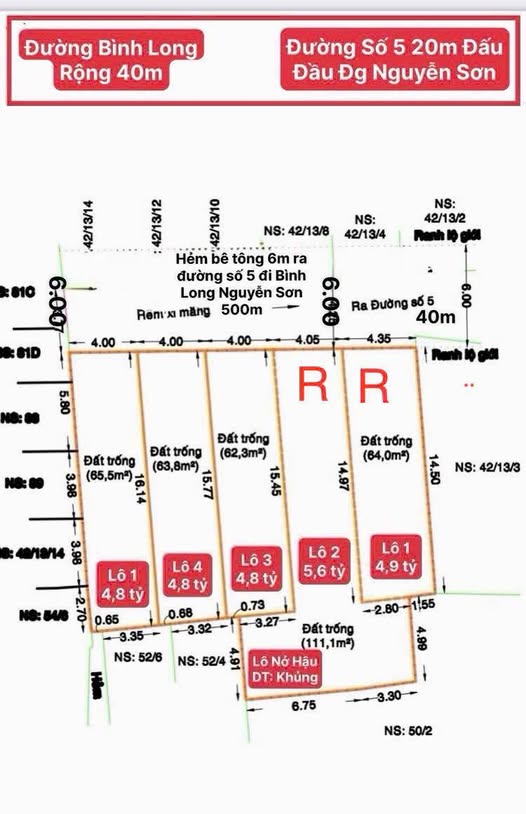 Đất nền đường Số 5, Bình Hưng Hoà A, 66m² giá 4.9 tỷ - Đầu tư sinh lời lý tưởng!