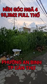 Đất nền góc KDC 3 An Bình, Cần Thơ 93m² - Vị trí tuyệt đẹp, đầu tư sinh lời!