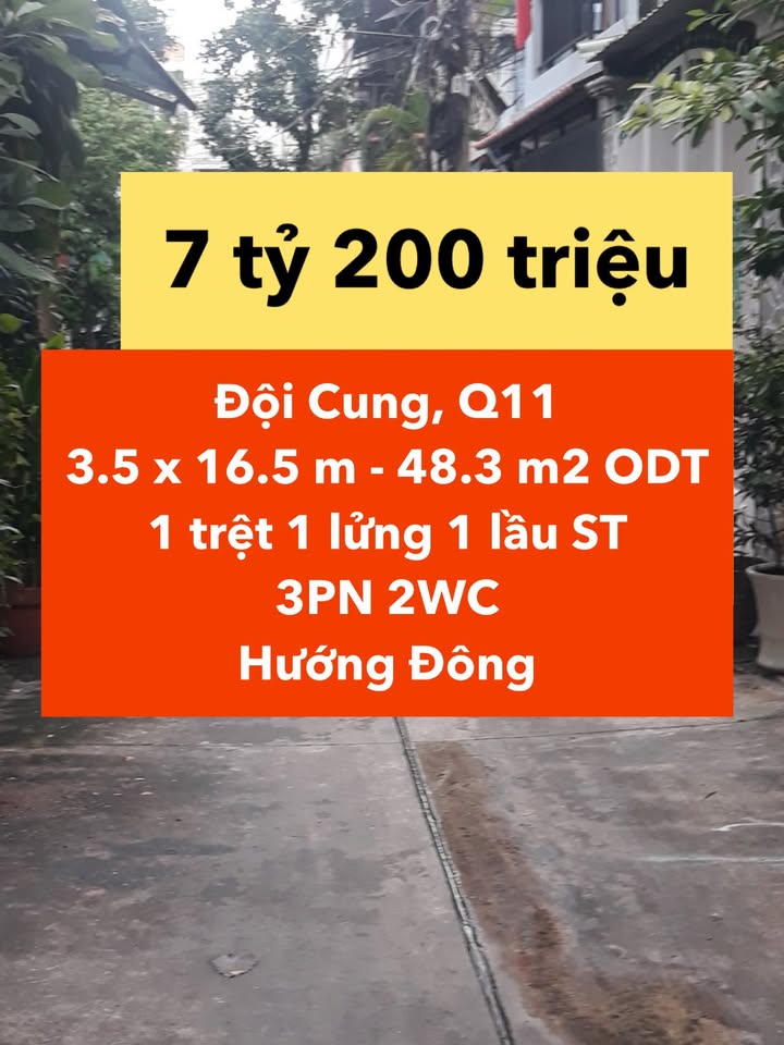 Nhà phố Đường Minh Phụng, Q11, 48m² giá 7.2 tỷ - Kiên cố, hẻm thông rộng!