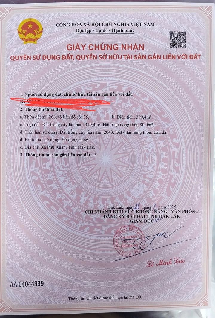 Đất nền Phú Xuân Krông Năng 400m² giá 620 triệu - Thế đất cao, bìa đẹp!