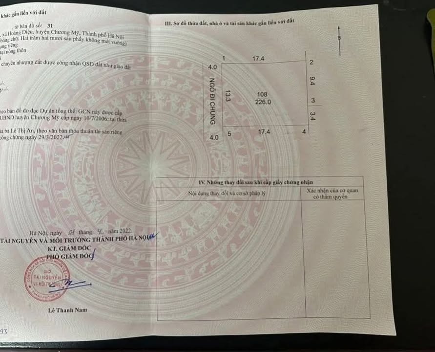 Đất nền Hoàng Diệu, Chương Mỹ 226m² giá 2.26 tỷ - Cơ hội đầu tư hiếm có!