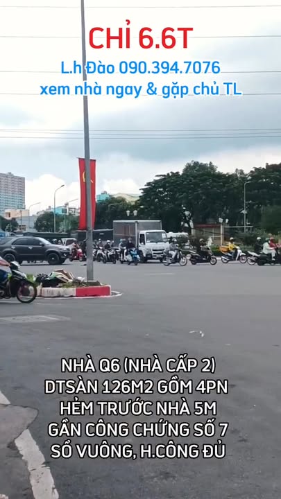 Nhà cấp 2 quận 6, 126m² giá 6.6 tỷ - Sổ hồng chính chủ, hoàn công đầy đủ!