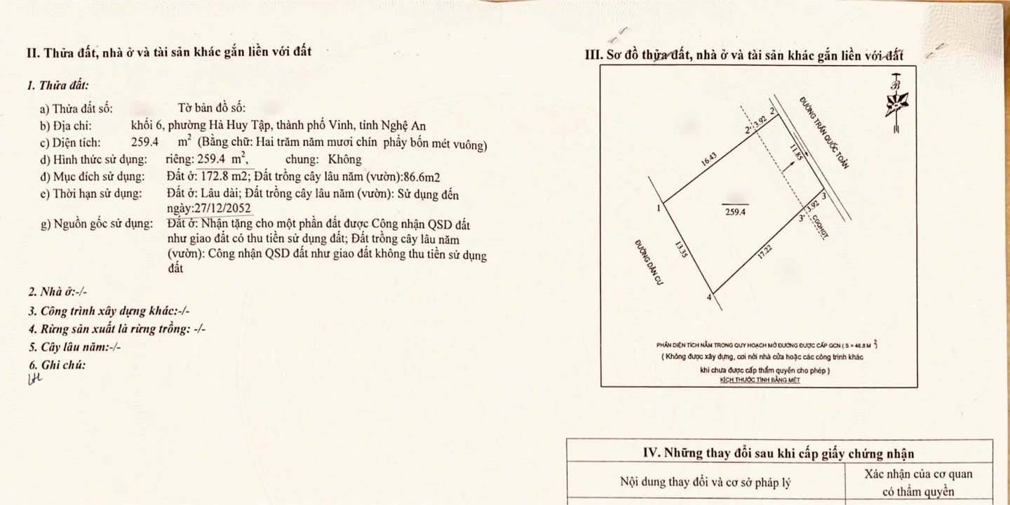 Đất kinh doanh mặt đường Trần Quốc Toản, phường Hà Huy Tập 260m² - Vị trí đắc địa, tiềm năng tăng giá!