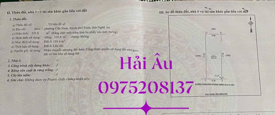 Nhà mặt đường Phan Đình Phùng, Cửa Nam 103.6m² giá 13 tỷ - Đầu tư sinh lời ngay!