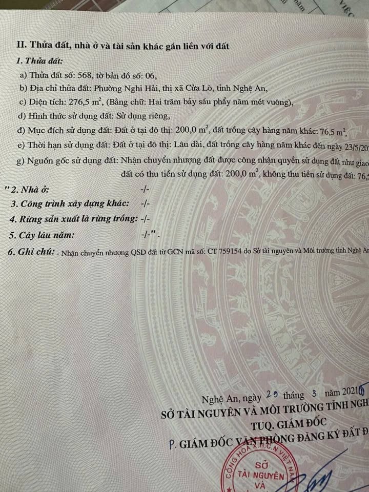 Đất thổ cư Nghi Hải 276,5m² giá 2,765 tỷ - Cơ hội đầu tư tiềm năng!