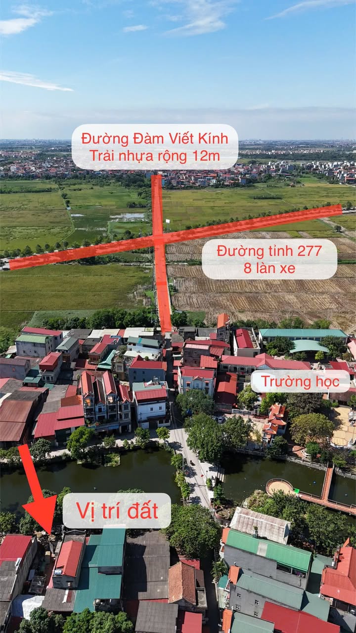 Đất nền Hương Mạc, Từ Sơn 133m² - View hồ điều hòa, giá tốt!